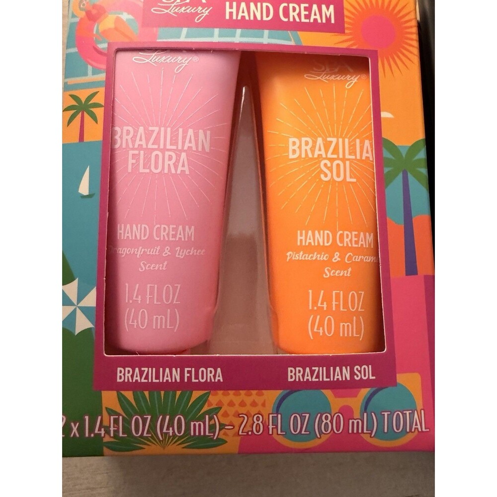 Luxury Brazilian Flora & Brazilian Sol Hand Cream Set Dragonfruit Lychee Pistac…